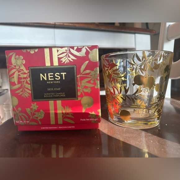 NEST Fragrances Other - Empty Nest Holiday 3 Wick Limited Edition Gold Detail Candle Vessel & Box